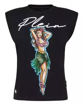 Майка с подплечниками Hawaii PHILIPP PLEIN, черный