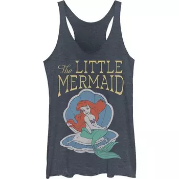 Майка с портретом Ариэль Шелл для юниоров Disney's The Little Mermaid Licensed Character, цвет Navy Heather