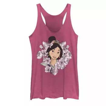 Майка с портретом Disney Mulan в цветочной рамке для юниоров Licensed Character