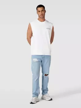 Майка с принтом этикетки Review, белый