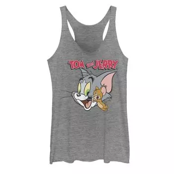Майка с простым портретом и логотипом Tom And Jerry для юниоров Licensed Character