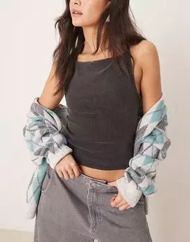 Майка с прямым вырезом Free People Mia, цвет: черный