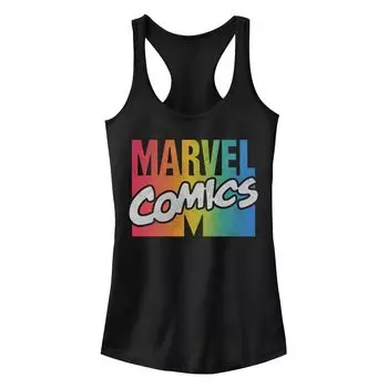 Майка с радужным градиентом и логотипом Marvel Comics для юниоров Licensed Character, черный