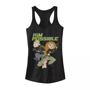 Майка с рисунком «Ким Пять-с-плюсом» Disney's Kim Rufus Ron Spy Trio Racerback Licensed Character, черный