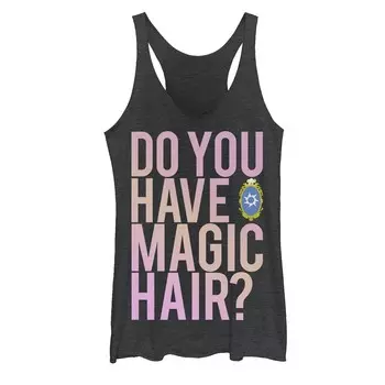 Майка с рисунком Magic Hair Disney Princess для юниоров Licensed Character, цвет Black Heather