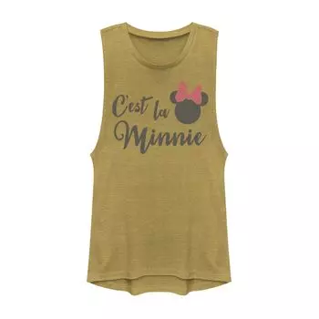 Майка с рисунком «Микки и друзья» Disney C'est La Minnie Text для юниоров с мускулистым рисунком Disney