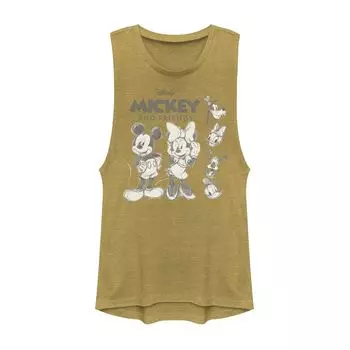 Майка с рисунком Микки и друзей Disney для юниоров и логотипом с мускулистым рисунком Disney