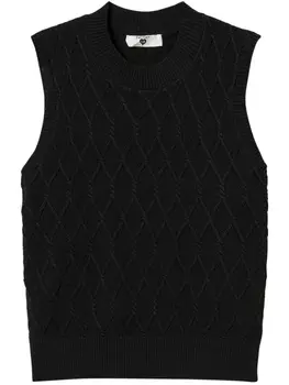 Майка с ромбовидным узором TWINSET, черный