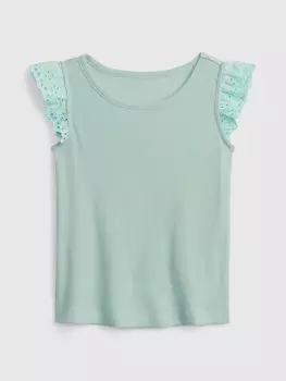 Майка с рюшами Gap, синий