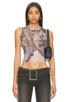 Майка с сетчатым краем Jaded London, мультиколор