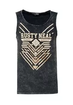 Майка с современным принтом RUSTY NEAL, антарцитовый