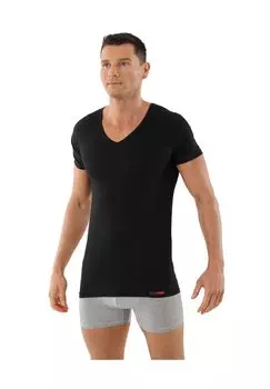 Майка с V-образным вырезом, дышащая, с коротким рукавом Albertkreuz, черный