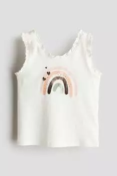 Майка с воланами H&M, белый