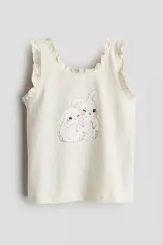 Майка с воланами H&M, бежевый