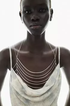 Майка с воротником-хомутом H&M, бежевый