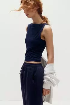 Майка с вырезом «лодочка» H&M, синий
