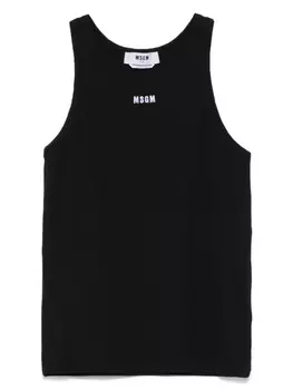 Майка с вышитым логотипом MSGM, черный