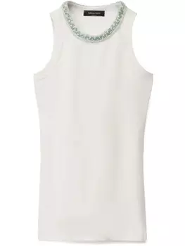 Майка с вышитым воротником Fabiana Filippi, белый