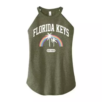 Майка с высоким воротником и графическим рисунком Florida Keys для юниоров Licensed Character, зеленый
