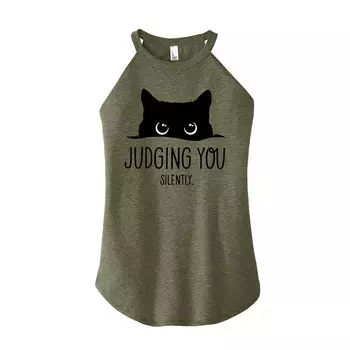 Майка с высоким воротником и высоким воротником для юниоров Judgeing You Silly Cat Licensed Character, зеленый