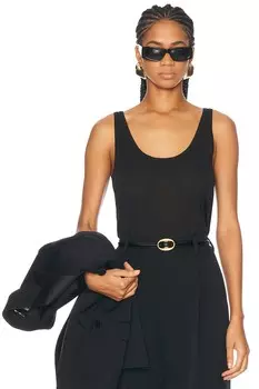 Майка Saint Laurent, цвет Noir & Noir Brillant