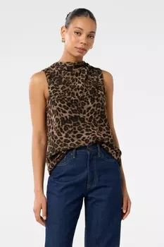 Майка Sallie с воротником хомутиком Forever New, коричневый