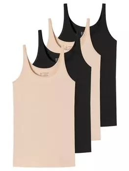 Майка Schiesser / 95/5 Organic Cotton, цвет schwarz/sand