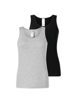 Майка Schiesser, черный/серый