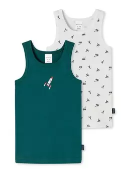 Майка SCHIESSER, цвет Green/White