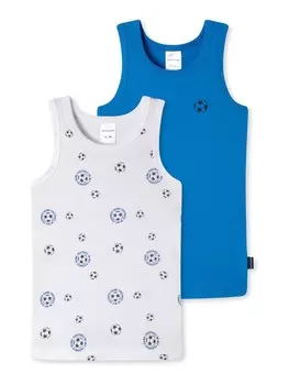 Майка Schiesser, королевский синий/белый