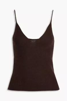 Майка Selah в рубчик из смесовой шерсти RAG & BONE, шоколад