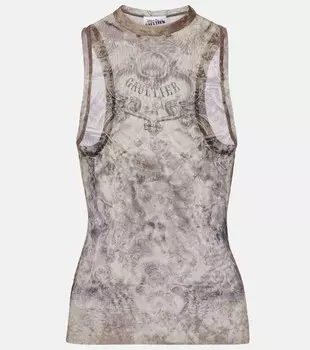 Майка-сетка с принтом медальон Jean Paul Gaultier, Light Beige/Taupe