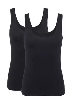 Майка, широкие бретели, в полоску, женская MANGUUN, цвет 19-3911tcxblackbe.