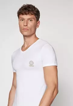 Майка SHORT SLEEVES V NECK TOPEKA NEW LOGO Versace, белый