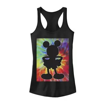 Майка силуэта Tie Dye Disney с Микки Маусом для юниоров Licensed Character, черный