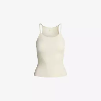 Майка Skims с круглым вырезом из хлопкового джерси, сливочный