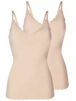 Майка Skiny 2er Pack Spaghettishirt herausn. Pads, бежевый