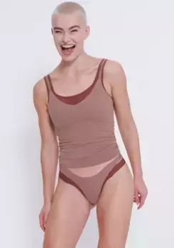 Майка Sloggi "ZERO Feel 2.0 Spaghetti Top", бесшовная и невидимая, цвет Cacao