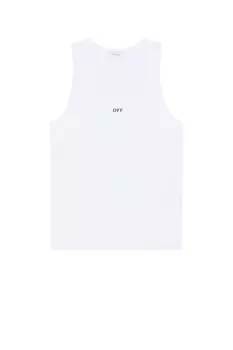 Майка со штампом Off-White, белый/черный