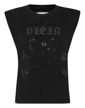Майка со стразами Skull&Bones PHILIPP PLEIN, черный