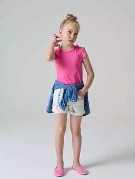 Майка со вставкой, цвет fuchsia