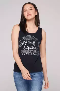 Майка SOCCX, хлопок, синий