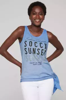 Майка SOCCX, хлопок, синий