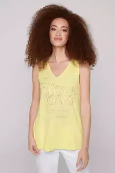 Майка SOCCX с принтами, желтый