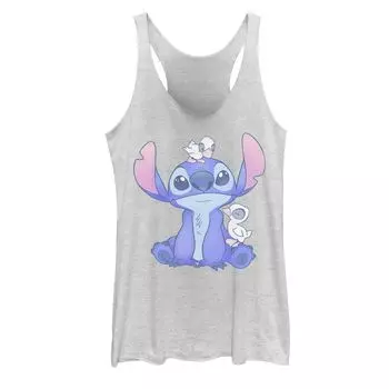 Майка St. Patty's Lucky Duck Portrait с изображением гоночной спины Disney's Lilo & Stitch Juniors Licensed Character
