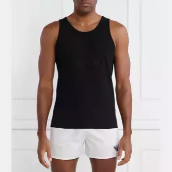 Майка стандартного кроя с добавлением белья Emporio Armani, черный
