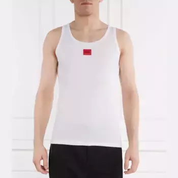 Майка стандартного кроя с краями Hugo, белый