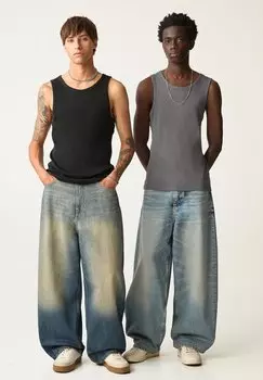 Майка STRAPPY PACK OF 2 PULL&BEAR, серый