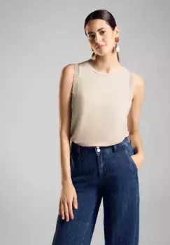 Майка STREET ONE, круглый вырез, бежевый