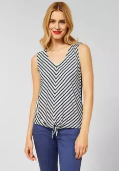 Майка STREET ONE с узлом на подоле, синий